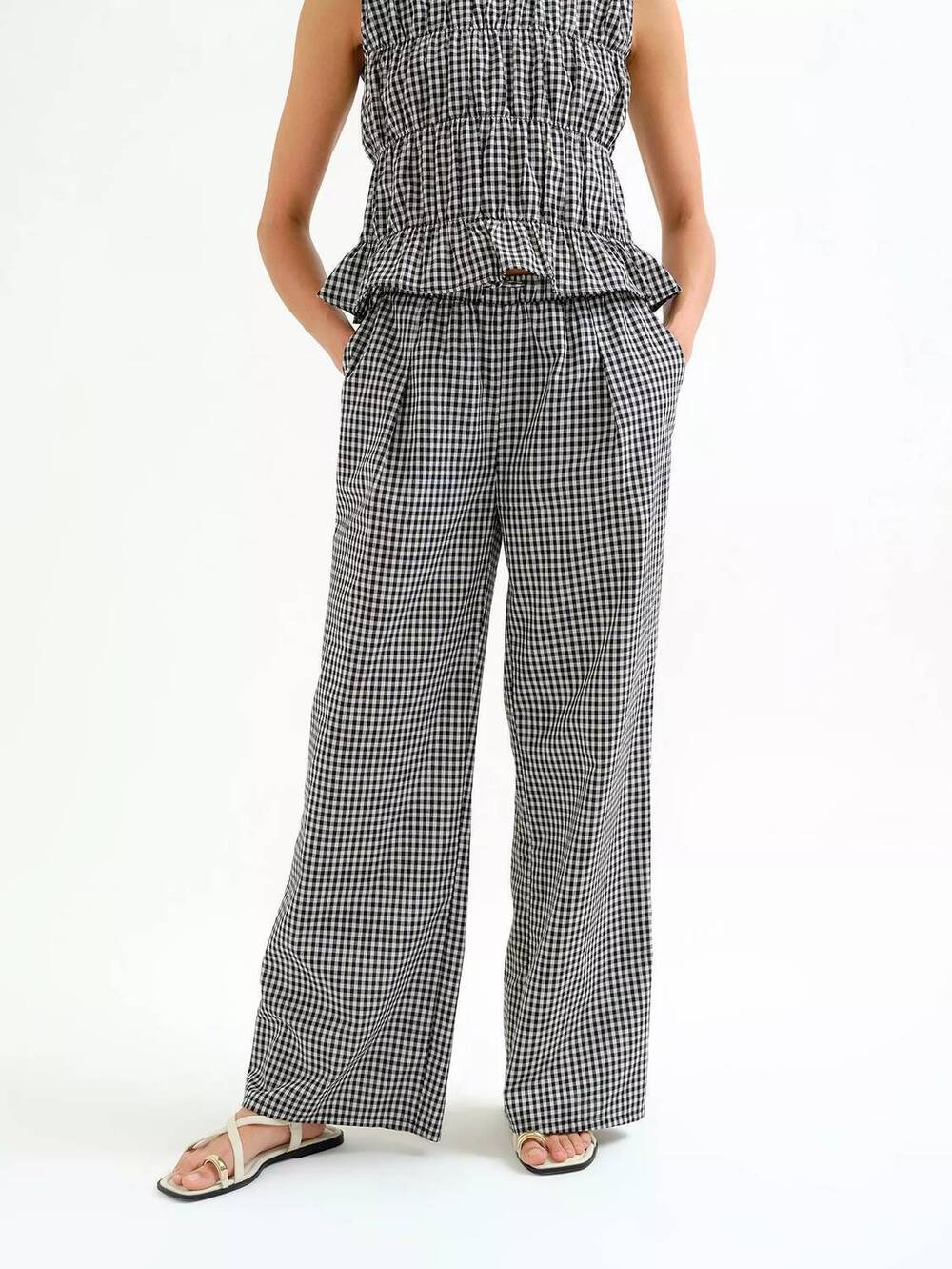 NEW COMPANIA FANTASTICA gingham pant in black check